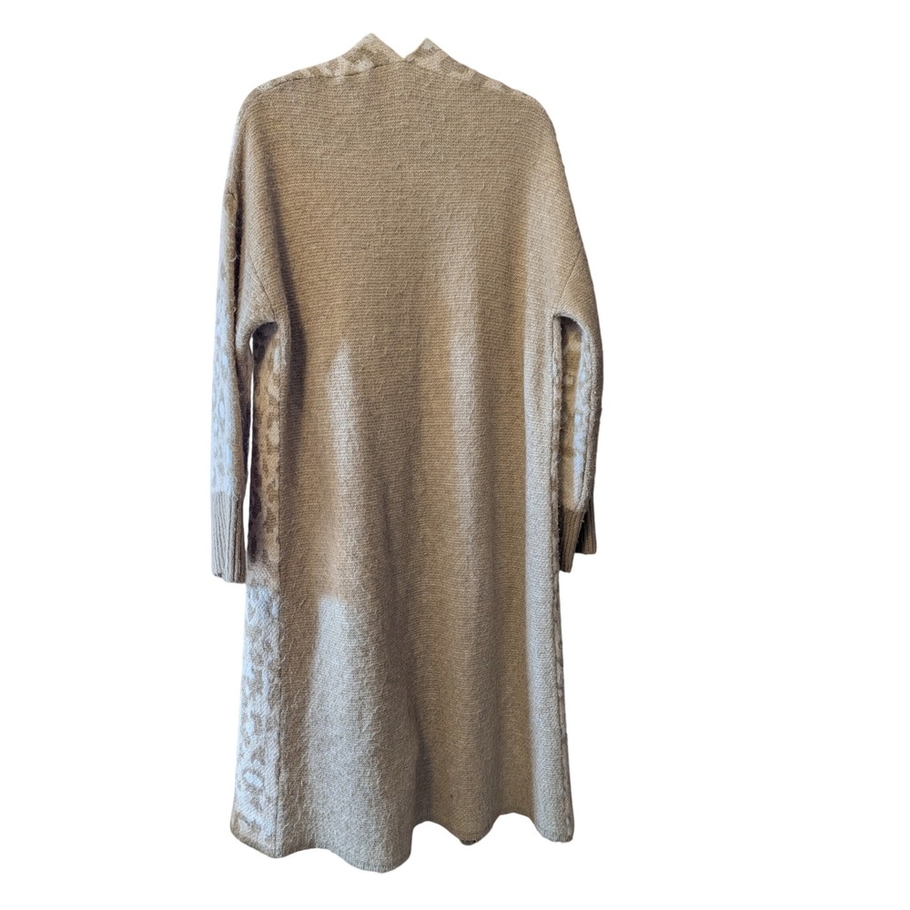 TopShop Women Leopard Print Duster Cardigan Size XS Tan Beige - Picture 2 of 7